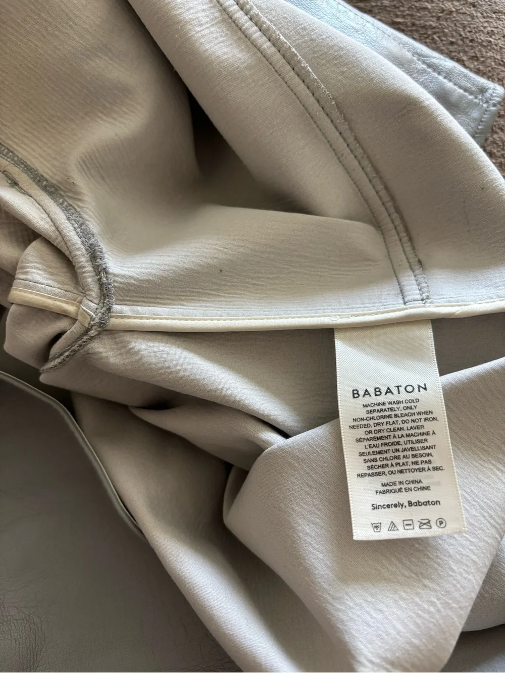 Babaton Pelli Vegan Leather Shirt Jacket -  Size: Small - Marble Gray
